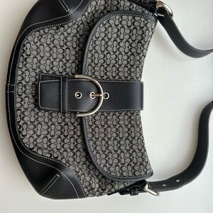 Vintage Coach Shoulder Bag - Black and Grey Woman’s